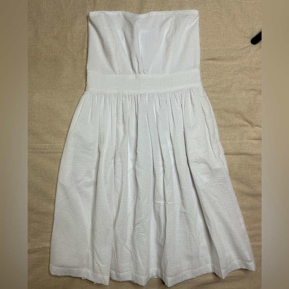 NWOT🌷seersucker🌷Jolie & Elizabeth NEW ORLEANS strapless dress w pockets …
